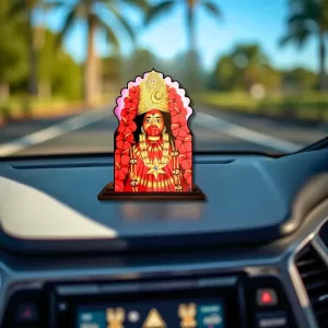 Car Dashboard/Table Top Tara Maa Wooden Temple Photo Stand 3x4 Inches, Compact & Stylish Spiritual Display For Car, Home & Office (Pack Of 1) (F22498) Car Dashboard/Table Top Tara Maa Wooden Temple Photo Stand 3x4 Inches, Compact & Stylish Spiritual Display For Car, Home & Office (Pack Of 1) (F22498)