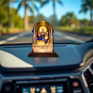 Car Dashboard/Table Top Goddess Lakshmi Wooden Temple Photo Stand 3x4 Inches, Compact & Stylish Spiritual Display For Car, Home & Office (Pack Of 1) (F22528) Car Dashboard/Table Top Goddess Lakshmi Wooden Temple Photo Stand 3x4 Inches, Compact & Stylish Spiritual Display For Car, Home & Office (Pack Of 1) (F22528)