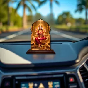 Car Dashboard/Table Top Goddess Lakshmi Wooden Temple Photo Stand 3x4 Inches, Compact & Stylish Spiritual Display For Car, Home & Office (Pack Of 1) (F22529) Car Dashboard/Table Top Goddess Lakshmi Wooden Temple Photo Stand 3x4 Inches, Compact & Stylish Spiritual Display For Car, Home & Office (Pack Of 1) (F22529)