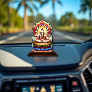 Car Dashboard/Table Top Lord Shiva Wooden Temple Photo Stand 3x4 Inches, Compact & Stylish Spiritual Display For Car, Home & Office (Pack Of 1) (F22543) Car Dashboard/Table Top Lord Shiva Wooden Temple Photo Stand 3x4 Inches, Compact & Stylish Spiritual Display For Car, Home & Office (Pack Of 1) (F22543)