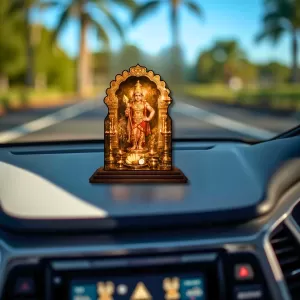 Car Dashboard/Table Top Lord Murugan Wooden Temple Photo Stand 3x4 Inches, Compact & Stylish Spiritual Display For Car, Home & Office (Pack Of 1) (F22544) Car Dashboard/Table Top Lord Murugan Wooden Temple Photo Stand 3x4 Inches, Compact & Stylish Spiritual Display For Car, Home & Office (Pack Of 1) (F22544)
