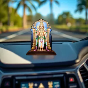 Car Dashboard/Table Top Lord Murugan Wooden Temple Photo Stand 3x4 Inches, Compact & Stylish Spiritual Display For Car, Home & Office (Pack Of 1) (F22556) Car Dashboard/Table Top Lord Murugan Wooden Temple Photo Stand 3x4 Inches, Compact & Stylish Spiritual Display For Car, Home & Office (Pack Of 1) (F22556)