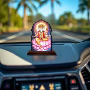 Car Dashboard/Table Top Bramha Wooden Temple Photo Stand 3x4 Inches, Compact & Stylish Spiritual Display For Car, Home & Office (Pack Of 1) (F22571) Car Dashboard/Table Top Bramha Wooden Temple Photo Stand 3x4 Inches, Compact & Stylish Spiritual Display For Car, Home & Office (Pack Of 1) (F22571)