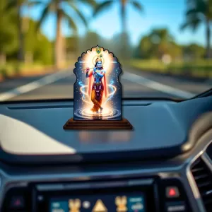 Car Dashboard/Table Top Lord Krishna Wooden Temple Photo Stand 3x4 Inches, Compact & Stylish Spiritual Display For Car, Home & Office (Pack Of 1) (F22595) Car Dashboard/Table Top Lord Krishna Wooden Temple Photo Stand 3x4 Inches, Compact & Stylish Spiritual Display For Car, Home & Office (Pack Of 1) (F22595)