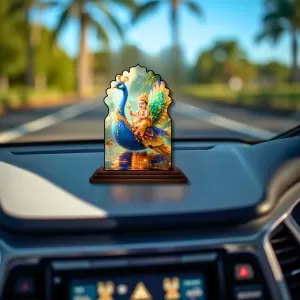 Car Dashboard/Table Top Lord Murugan Wooden Temple Photo Stand 3x4 Inches, Compact & Stylish Spiritual Display For Car, Home & Office (Pack Of 1) (F22596) Car Dashboard/Table Top Lord Murugan Wooden Temple Photo Stand 3x4 Inches, Compact & Stylish Spiritual Display For Car, Home & Office (Pack Of 1) (F22596)