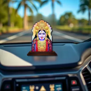 Car Dashboard/Table Top Maa Kali Wooden Temple Photo Stand 3x4 Inches, Compact & Stylish Spiritual Display For Car, Home & Office (Pack Of 1) (F22613) Car Dashboard/Table Top Maa Kali Wooden Temple Photo Stand 3x4 Inches, Compact & Stylish Spiritual Display For Car, Home & Office (Pack Of 1) (F22613)