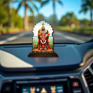 Car Dashboard/Table Top Lord Venkateshwara Wooden Temple Photo Stand 3x4 Inches, Compact & Stylish Spiritual Display For Car, Home & Office (Pack Of 1) (F22617) Car Dashboard/Table Top Lord Venkateshwara Wooden Temple Photo Stand 3x4 Inches, Compact & Stylish Spiritual Display For Car, Home & Office (Pack Of 1) (F22617)