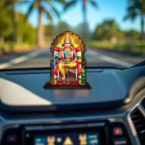 Car Dashboard/Table Top Lord Murugan Wooden Temple Photo Stand 3x4 Inches, Compact & Stylish Spiritual Display For Car, Home & Office (Pack Of 1) (F22624) Car Dashboard/Table Top Lord Murugan Wooden Temple Photo Stand 3x4 Inches, Compact & Stylish Spiritual Display For Car, Home & Office (Pack Of 1) (F22624)