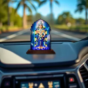 Car Dashboard/Table Top Lord Murugan Wooden Temple Photo Stand 3x4 Inches, Compact & Stylish Spiritual Display For Car, Home & Office (Pack Of 1) (F22625) Car Dashboard/Table Top Lord Murugan Wooden Temple Photo Stand 3x4 Inches, Compact & Stylish Spiritual Display For Car, Home & Office (Pack Of 1) (F22625)