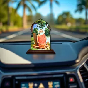 Car Dashboard/Table Top Baba Lokenath Wooden Temple Photo Stand 3x4 Inches, Compact & Stylish Spiritual Display For Car, Home & Office (Pack Of 1) (F22636) Car Dashboard/Table Top Baba Lokenath Wooden Temple Photo Stand 3x4 Inches, Compact & Stylish Spiritual Display For Car, Home & Office (Pack Of 1) (F22636)