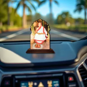 Car Dashboard/Table Top Sarada Devi Wooden Temple Photo Stand 3x4 Inches, Compact & Stylish Spiritual Display For Car, Home & Office (Pack Of 1) (F22637) Car Dashboard/Table Top Sarada Devi Wooden Temple Photo Stand 3x4 Inches, Compact & Stylish Spiritual Display For Car, Home & Office (Pack Of 1) (F22637)