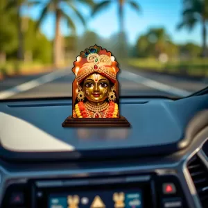 Car Dashboard/Table Top Radha Wooden Temple Photo Stand 3x4 Inches, Compact & Stylish Spiritual Display For Car, Home & Office (Pack Of 1) (F22682) Car Dashboard/Table Top Radha Wooden Temple Photo Stand 3x4 Inches, Compact & Stylish Spiritual Display For Car, Home & Office (Pack Of 1) (F22682)