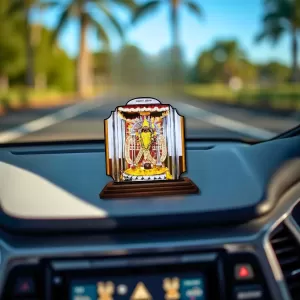 Car Dashboard/Table Top Goddess Kali Maa Wooden Rectangle Photo Stand  3x4 Inches, Compact & Stylish Spiritual Display For Car, Home & Office (Pack Of 1) (F22206)