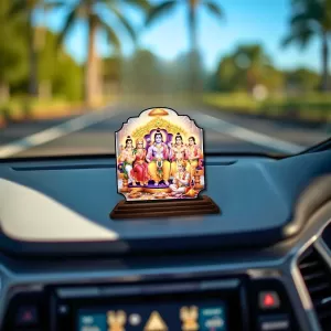 Car Dashboard/Table Top Lord Rama Darbar Wooden Rectangle Photo Stand 3x4 Inches, Compact & Stylish Spiritual Display For Car, Home & Office (Pack Of 1) (F22215) Car Dashboard/Table Top Lord Rama Darbar Wooden Rectangle Photo Stand 3x4 Inches, Compact & Stylish Spiritual Display For Car, Home & Office (Pack Of 1) (F22215)