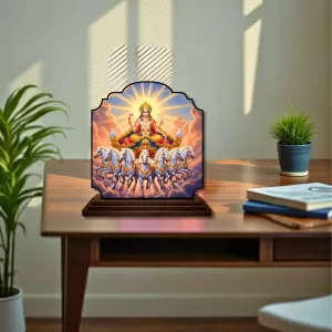 Car Dashboard/Table Top Lord Surya Wooden Rectangle Photo Stand 3x4 Inches, Compact & Stylish Spiritual Display For Car, Home & Office (Pack Of 1) (F22223) Car Dashboard/Table Top Lord Surya Wooden Rectangle Photo Stand 3x4 Inches, Compact & Stylish Spiritual Display For Car, Home & Office (Pack Of 1) (F22223)