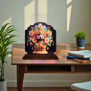 Car Dashboard/Table Top Lord Jagannath Wooden Rectangle Photo Stand 3x4 Inches, Compact & Stylish Spiritual Display For Car, Home & Office (Pack Of 1) (F22226) Car Dashboard/Table Top Lord Jagannath Wooden Rectangle Photo Stand 3x4 Inches, Compact & Stylish Spiritual Display For Car, Home & Office (Pack Of 1) (F22226)