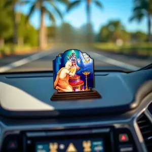 Car Dashboard/Table Top Lord Krishna Wooden Rectangle Photo Stand 3x4 Inches, Compact & Stylish Spiritual Display For Car, Home & Office (Pack Of 1) (F22239) Car Dashboard/Table Top Lord Krishna Wooden Rectangle Photo Stand 3x4 Inches, Compact & Stylish Spiritual Display For Car, Home & Office (Pack Of 1) (F22239)