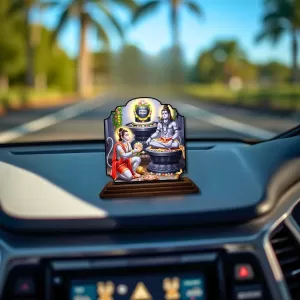 Car Dashboard/Table Top Lord Shiva And Hanuman Wooden Rectangle Photo Stand 3x4 Inches, Compact & Stylish Spiritual Display For Car, Home & Office (Pack Of 1) (F22241) Car Dashboard/Table Top Lord Shiva And Hanuman Wooden Rectangle Photo Stand 3x4 Inches, Compact & Stylish Spiritual Display For Car, Home & Office (Pack Of 1) (F22241)