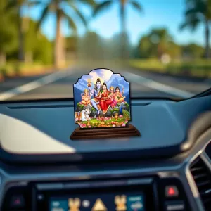 Car Dashboard/Table Top Lord Shiva And Parvathi Wooden Rectangle Photo Stand 3x4 Inches, Compact & Stylish Spiritual Display For Car, Home & Office (Pack Of 1) (F22257) Car Dashboard/Table Top Lord Shiva And Parvathi Wooden Rectangle Photo Stand 3x4 Inches, Compact & Stylish Spiritual Display For Car, Home & Office (Pack Of 1) (F22257)