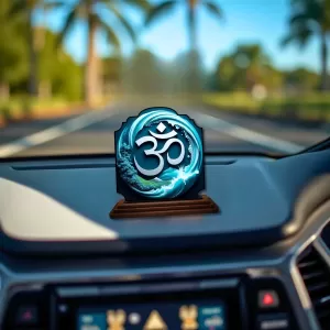 Car Dashboard/Table Top Om Symbol Wooden Rectangle Photo Stand 3x4 Inches, Compact & Stylish Spiritual Display For Car, Home & Office (Pack Of 1) (F22306) Car Dashboard/Table Top Om Symbol Wooden Rectangle Photo Stand 3x4 Inches, Compact & Stylish Spiritual Display For Car, Home & Office (Pack Of 1) (F22306)