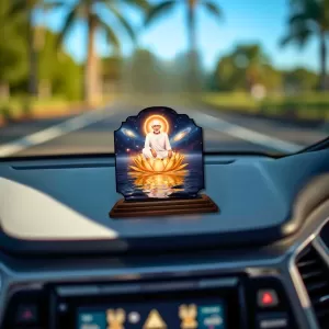 Car Dashboard/Table Top Lord Saibaba Wooden Rectangle Photo Stand 3x4 Inches, Compact & Stylish Spiritual Display For Car, Home & Office (Pack Of 1) (F22328) Car Dashboard/Table Top Lord Saibaba Wooden Rectangle Photo Stand 3x4 Inches, Compact & Stylish Spiritual Display For Car, Home & Office (Pack Of 1) (F22328)
