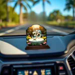 Car Dashboard/Table Top Om Symbol Wooden Rectangle Photo Stand 3x4 Inches, Compact & Stylish Spiritual Display For Car, Home & Office (Pack Of 1) (F22344) Car Dashboard/Table Top Om Symbol Wooden Rectangle Photo Stand 3x4 Inches, Compact & Stylish Spiritual Display For Car, Home & Office (Pack Of 1) (F22344)