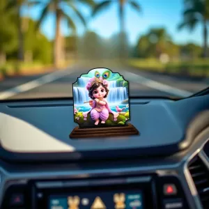 Car Dashboard/Table Top Lord Krishna Wooden Rectangle Photo Stand 3x4 Inches, Compact & Stylish Spiritual Display For Car, Home & Office (Pack Of 1) (F22347) Car Dashboard/Table Top Lord Krishna Wooden Rectangle Photo Stand 3x4 Inches, Compact & Stylish Spiritual Display For Car, Home & Office (Pack Of 1) (F22347)