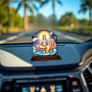 Car Dashboard/Table Top Lord Vishnu And Lakshmi Wooden Rectangle Photo Stand 3x4 Inches, Compact & Stylish Spiritual Display For Car, Home & Office (Pack Of 1) (F22378) Car Dashboard/Table Top Lord Vishnu And Lakshmi Wooden Rectangle Photo Stand 3x4 Inches, Compact & Stylish Spiritual Display For Car, Home & Office (Pack Of 1) (F22378)