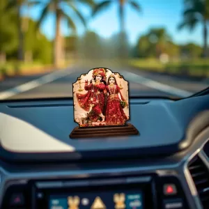 Car Dashboard/Table Top Radha Krishna Wooden Rectangle Photo Stand 3x4 Inches, Compact & Stylish Spiritual Display For Car, Home & Office (Pack Of 1) (F22422) Car Dashboard/Table Top Radha Krishna Wooden Rectangle Photo Stand 3x4 Inches, Compact & Stylish Spiritual Display For Car, Home & Office (Pack Of 1) (F22422)