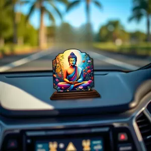 Car Dashboard/Table Top Serene Buddha Wooden Rectangle Photo Stand 3x4 Inches, Compact & Stylish Spiritual Display For Car, Home & Office (Pack Of 1) (F22425) Car Dashboard/Table Top Serene Buddha Wooden Rectangle Photo Stand 3x4 Inches, Compact & Stylish Spiritual Display For Car, Home & Office (Pack Of 1) (F22425)