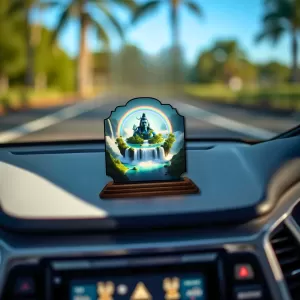 Car Dashboard/Table Top Lord Shiva Wooden Rectangle Photo Stand 3x4 Inches, Compact & Stylish Spiritual Display For Car, Home & Office (Pack Of 1) (F22445) Car Dashboard/Table Top Lord Shiva Wooden Rectangle Photo Stand 3x4 Inches, Compact & Stylish Spiritual Display For Car, Home & Office (Pack Of 1) (F22445)