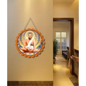 Ramakrishna Paramahamsa Wall Hanging Photo Frame | 8 Inch Round Floral Design With Golden Hanging Chain | Decorative Religious Wall Decor For Home, Office, Temple & Pooja Room (F21729) Ramakrishna Paramahamsa Wall Hanging Photo Frame | 8 Inch Round Floral Design With Golden Hanging Chain | Decorative Religious Wall Decor For Home, Office, Temple & Pooja Room (F21729)