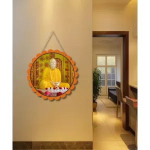 Ramakrishna Paramahamsa Wall Hanging Photo Frame | 8 Inch Round Floral Design With Golden Hanging Chain | Decorative Religious Wall Decor For Home, Office, Temple & Pooja Room (F21735) Ramakrishna Paramahamsa Wall Hanging Photo Frame | 8 Inch Round Floral Design With Golden Hanging Chain | Decorative Religious Wall Decor For Home, Office, Temple & Pooja Room (F21735)
