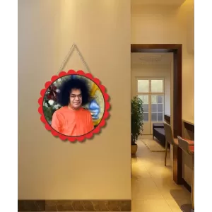 Satya Saibaba Wall Hanging Photo Frame | 8 Inch Round Floral Design With Golden Hanging Chain | Decorative Religious Wall Decor For Home, Office, Temple & Pooja Room (F21769) Satya Saibaba Wall Hanging Photo Frame | 8 Inch Round Floral Design With Golden Hanging Chain | Decorative Religious Wall Decor For Home, Office, Temple & Pooja Room (F21769)