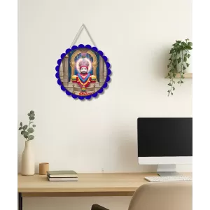 Khatu Shyam Wall Hanging Photo Frame | 8 Inch Round Floral Design With Golden Hanging Chain | Decorative Religious Wall Decor For Home, Office, Temple & Pooja Room (F21838) Khatu Shyam Wall Hanging Photo Frame | 8 Inch Round Floral Design With Golden Hanging Chain | Decorative Religious Wall Decor For Home, Office, Temple & Pooja Room (F21838)