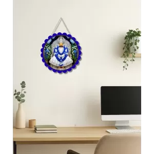 Khatu Shyam Wall Hanging Photo Frame | 8 Inch Round Floral Design With Golden Hanging Chain | Decorative Religious Wall Decor For Home, Office, Temple & Pooja Room (F21839) Khatu Shyam Wall Hanging Photo Frame | 8 Inch Round Floral Design With Golden Hanging Chain | Decorative Religious Wall Decor For Home, Office, Temple & Pooja Room (F21839)