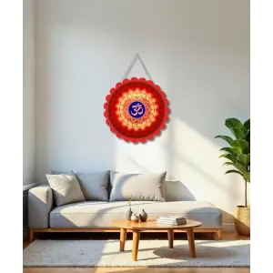 Om Symbol Wall Hanging Photo Frame | 8 Inch Round Floral Design With Golden Hanging Chain | Decorative Religious Wall Decor For Home, Office, Temple & Pooja Room (F21859) Om Symbol Wall Hanging Photo Frame | 8 Inch Round Floral Design With Golden Hanging Chain | Decorative Religious Wall Decor For Home, Office, Temple & Pooja Room (F21859)