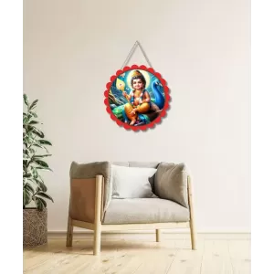 Bala Murugan Wall Hanging Photo Frame | 8 Inch Round Floral Design With Golden Hanging Chain | Decorative Religious Wall Decor For Home, Office, Temple & Pooja Room (F21961) Bala Murugan Wall Hanging Photo Frame | 8 Inch Round Floral Design With Golden Hanging Chain | Decorative Religious Wall Decor For Home, Office, Temple & Pooja Room (F21961)