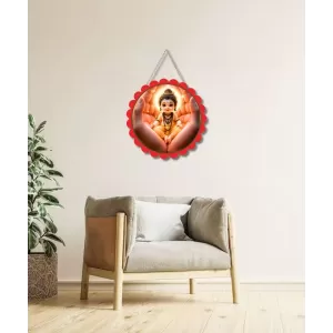 Bal Mahadev Wall Hanging Photo Frame | 8 Inch Round Floral Design With Golden Hanging Chain | Decorative Religious Wall Decor For Home, Office, Temple & Pooja Room (F21971) Bal Mahadev Wall Hanging Photo Frame | 8 Inch Round Floral Design With Golden Hanging Chain | Decorative Religious Wall Decor For Home, Office, Temple & Pooja Room (F21971)