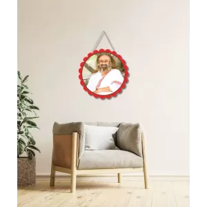 Sri Sri Ravi Shankar Wall Hanging Photo Frame | 8 Inch Round Floral Design With Golden Hanging Chain | Decorative Religious Wall Decor For Home, Office, Temple & Pooja Room (F21996) Sri Sri Ravi Shankar Wall Hanging Photo Frame | 8 Inch Round Floral Design With Golden Hanging Chain | Decorative Religious Wall Decor For Home, Office, Temple & Pooja Room (F21996)