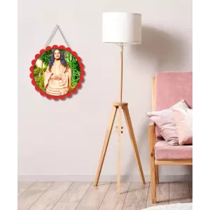 Paramahamsa Yoganananda Wall Hanging Photo Frame | 8 Inch Round Floral Design With Golden Hanging Chain | Decorative Religious Wall Decor For Home, Office, Temple & Pooja Room (F22075) Paramahamsa Yoganananda Wall Hanging Photo Frame | 8 Inch Round Floral Design With Golden Hanging Chain | Decorative Religious Wall Decor For Home, Office, Temple & Pooja Room (F22075)