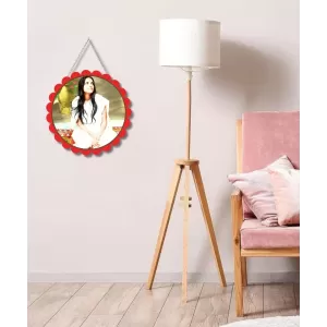 Anandamayi Maa Wall Hanging Photo Frame | 8 Inch Round Floral Design With Golden Hanging Chain | Decorative Religious Wall Decor For Home, Office, Temple & Pooja Room (F22076) Anandamayi Maa Wall Hanging Photo Frame | 8 Inch Round Floral Design With Golden Hanging Chain | Decorative Religious Wall Decor For Home, Office, Temple & Pooja Room (F22076)