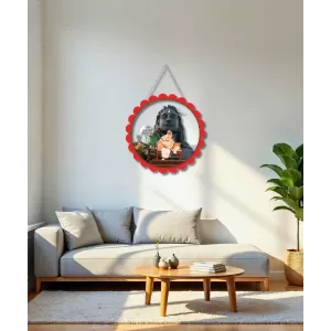 Sadhguru Wall Hanging Photo Frame | 8 Inch Round Floral Design With Golden Hanging Chain | Decorative Religious Wall Decor For Home, Office, Temple & Pooja Room (F22086) Sadhguru Wall Hanging Photo Frame | 8 Inch Round Floral Design With Golden Hanging Chain | Decorative Religious Wall Decor For Home, Office, Temple & Pooja Room (F22086)