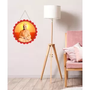 Swami Vivekananda Wall Hanging Photo Frame | 8 Inch Round Floral Design With Golden Hanging Chain | Decorative Religious Wall Decor For Home, Office, Temple & Pooja Room (F22129) Swami Vivekananda Wall Hanging Photo Frame | 8 Inch Round Floral Design With Golden Hanging Chain | Decorative Religious Wall Decor For Home, Office, Temple & Pooja Room (F22129)