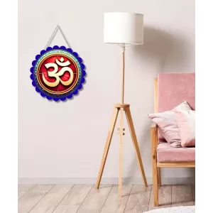 Om Symbol Wall Hanging Photo Frame | 8 Inch Round Floral Design With Golden Hanging Chain | Decorative Religious Wall Decor For Home, Office, Temple & Pooja Room (F22157) Om Symbol Wall Hanging Photo Frame | 8 Inch Round Floral Design With Golden Hanging Chain | Decorative Religious Wall Decor For Home, Office, Temple & Pooja Room (F22157)