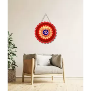 Om Symbol Wall Hanging Photo Frame | 8 Inch Round Floral Design With Golden Hanging Chain | Decorative Religious Wall Decor For Home, Office, Temple & Pooja Room (F22179) Om Symbol Wall Hanging Photo Frame | 8 Inch Round Floral Design With Golden Hanging Chain | Decorative Religious Wall Decor For Home, Office, Temple & Pooja Room (F22179)