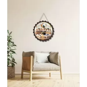 Mucca Masid Wall Hanging Photo Frame | 8 Inch Round Floral Design With Golden Hanging Chain | Decorative Religious Wall Decor For Home, Office, Temple & Pooja Room (F22181) Mucca Masid Wall Hanging Photo Frame | 8 Inch Round Floral Design With Golden Hanging Chain | Decorative Religious Wall Decor For Home, Office, Temple & Pooja Room (F22181)