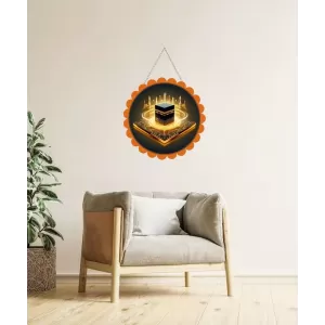 Mucca Masid Wall Hanging Photo Frame | 8 Inch Round Floral Design With Golden Hanging Chain | Decorative Religious Wall Decor For Home, Office, Temple & Pooja Room (F22184) Mucca Masid Wall Hanging Photo Frame | 8 Inch Round Floral Design With Golden Hanging Chain | Decorative Religious Wall Decor For Home, Office, Temple & Pooja Room (F22184)
