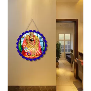 Tulja Bhavani Mata Wall Hanging Photo Frame | 8 Inch Round Floral Design With Golden Hanging Chain | Decorative Religious Wall Decor For Home, Office, Temple & Pooja Room (F22723) Tulja Bhavani Mata Wall Hanging Photo Frame | 8 Inch Round Floral Design With Golden Hanging Chain | Decorative Religious Wall Decor For Home, Office, Temple & Pooja Room (F22723)