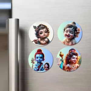 Ganesha, Rama, And Shiva. Fridge Magnets – 4 Piece Set | 3 Inch Round Wall Fridge Decor (F22764) Ganesha, Rama, And Shiva. Fridge Magnets – 4 Piece Set | 3 Inch Round Wall Fridge Decor (F22764)